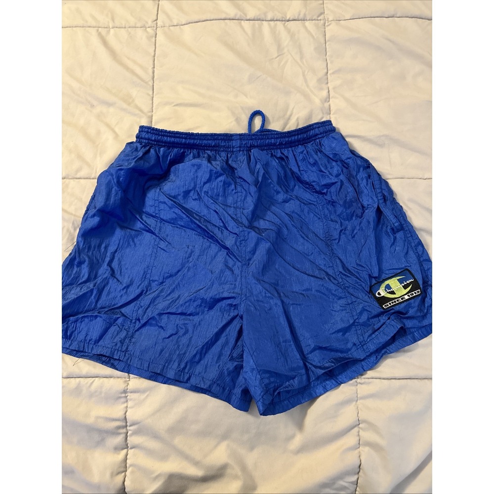 Champion Swin Trunks  Medium Royal Blue Lined Shorts Drawstring (Drew)